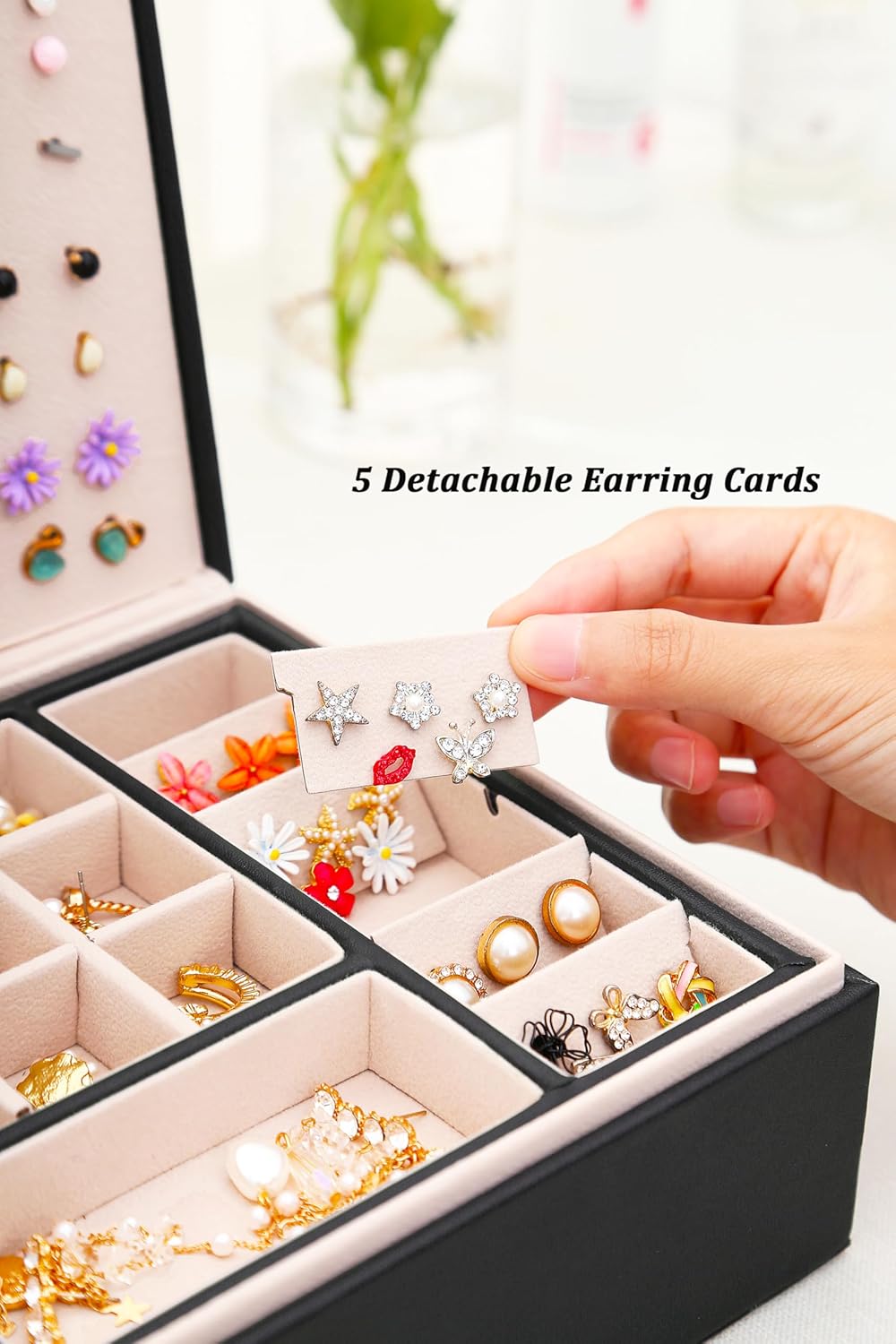 Womens Earrings Jewelry Box for Girls Jewelry Earring Organizer Box Earring Holder Organizer for Girls Jewelry