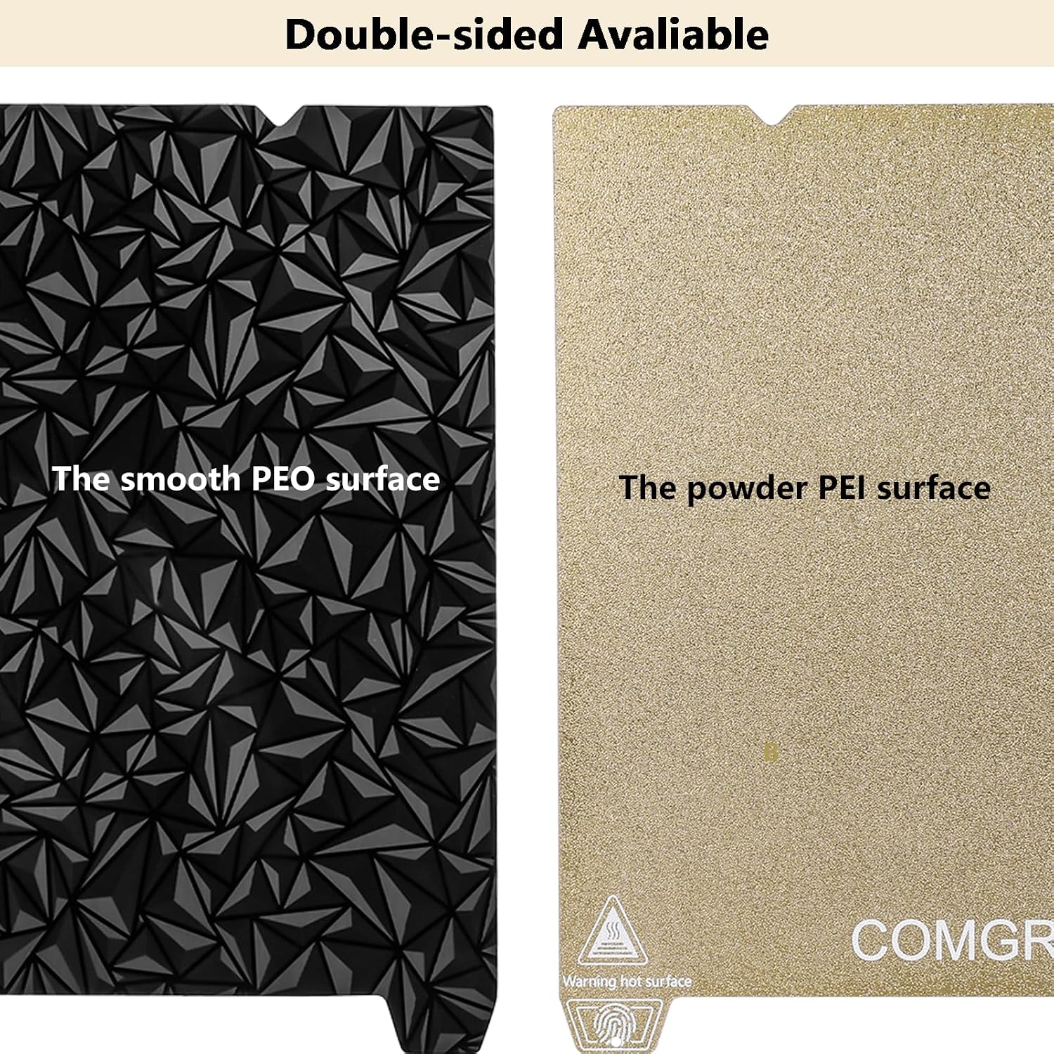 Ender 3 V3 SE Double Sided PEO PEI Spring Steel Sheet 235X235mm | Smooth PEO and Textured PEI Magnetic Heated Bed for