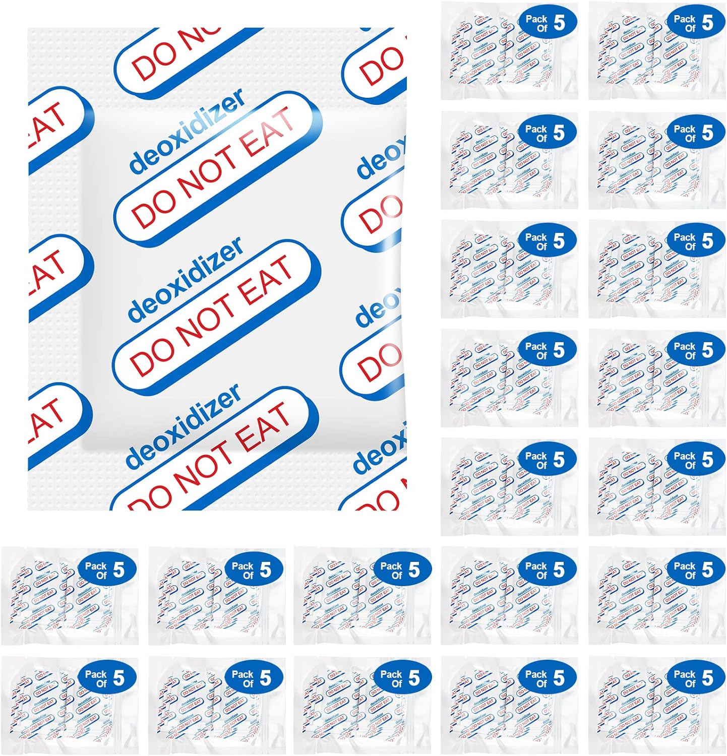 400cc Oxygen Absorbers for Food Storage - 100 Count (20x Packs of 5)