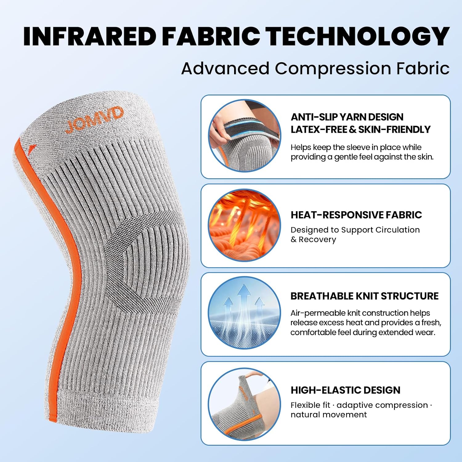 Compression Knee Brace for Arthritis Pain, Meniscus Tear, Swelling