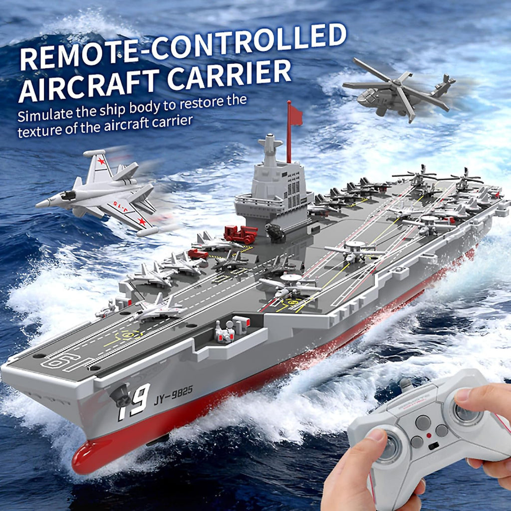 RC Battleship with Water Cannon for Kids, Remote Control Boat for Pool | RC Boat 16 inches, 2.4GHz Dual Motor