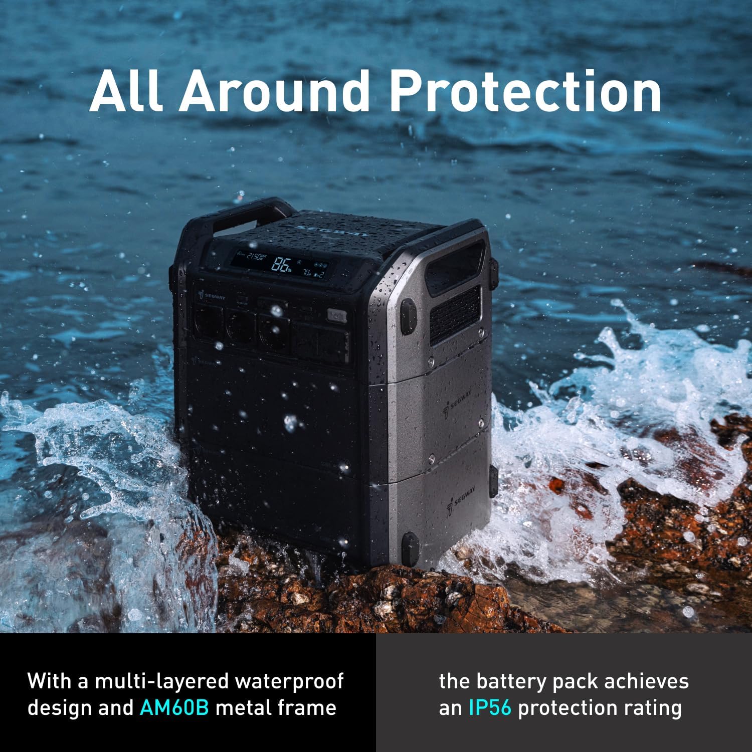 Portable Power Station Cube 2000, 2200W AC Outlets, 2048Wh LiFePO4 Battery, Expandable Battery Capacity up to 5kWh