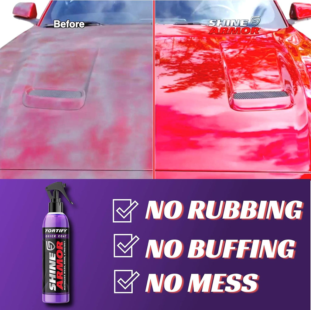 Fortify Quick Coat High Performance Ceramic Coating, Car Wax Spray, Hydrophobic Top Coat Polish and Polymer Paint