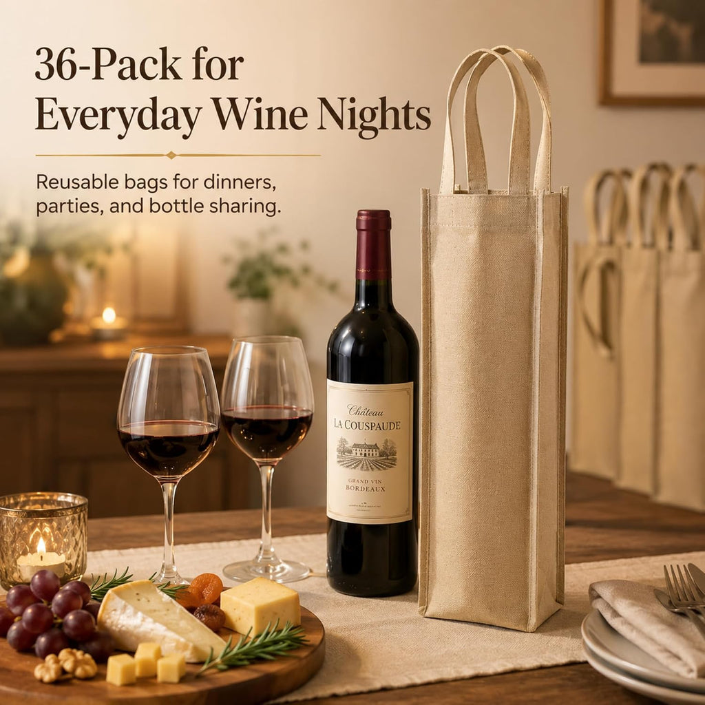 36 Pcs Wine gift Bags Single Bottle Non-woven Reusable,‌khaki‌