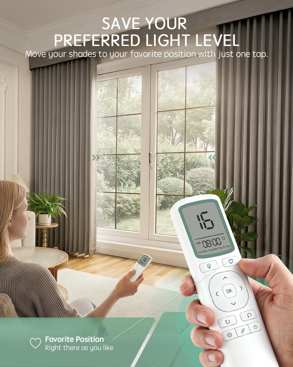 Yoolax 16-Channel EaseOne Remote, Works with All Yoolax Motorized Shades