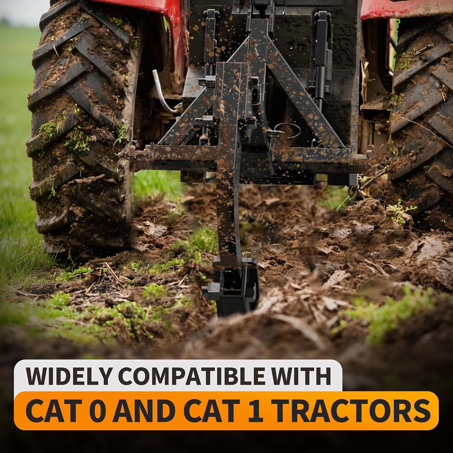 BDI Wear Part Hitch Mounted Trencher Fits 3 Point Hitch, Heavy Duty Subsoiler, Thicken Trench Digger with 2pcs