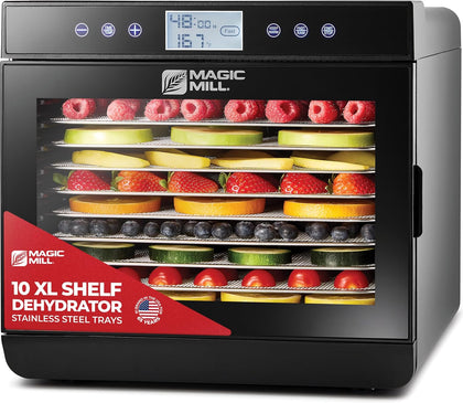 Premium Food Dehydrator Machine (10 Extra-Large Stainless Steel Trays) 700W Dryer for Beef Jerky, Fruits, Vegetables