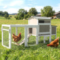 78" Mobile Chicken Coop with Wheels, Large Outdoor Hen House with Nesting Box, Run Ramp, and Pull-Out Tray for 2-4