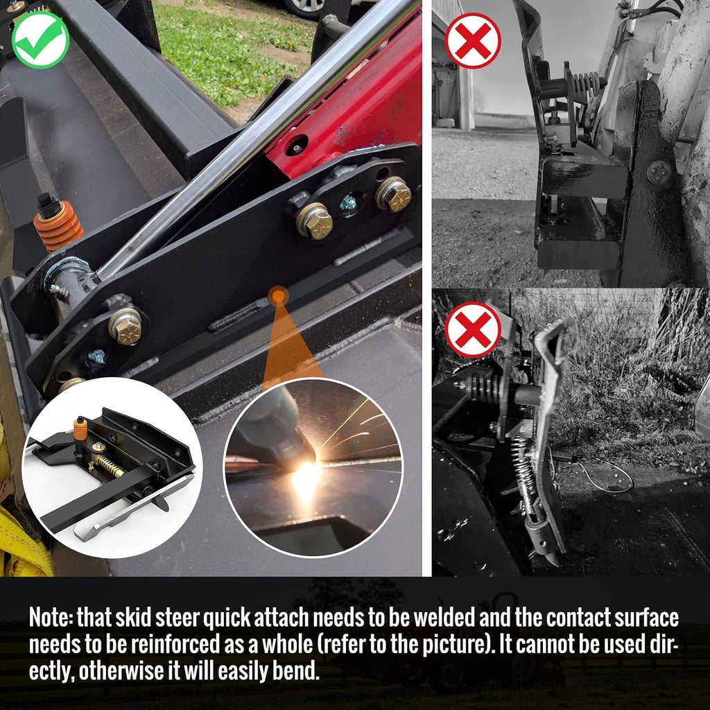 Universal Skid Steer Quick Attach Conversion Attach Adapter Latch Box | Bobtach Latch Box Plate Weld On QTK, Heavy