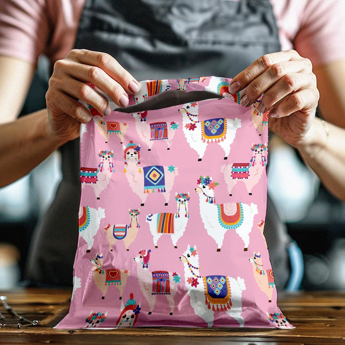10x13 (100) Lovely Llama Designer Poly Mailers Shipping Envelopes Premium Printed Bags