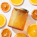 8 oz Orange Sun Moon Stars Candle Jars with Metal Lids, 9 Pack | Patented Embossed Design, Includes Wick Centering