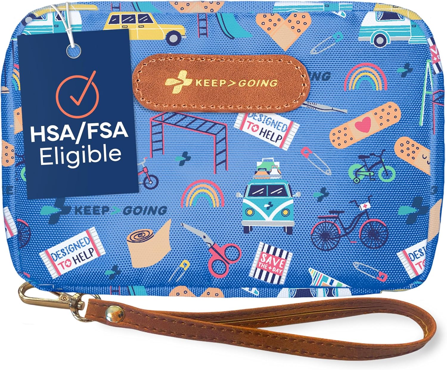 KeepGoing Travel First Aid Kit for Kids – 130 Pc. for Car, Home, Purse, Diaper Bag & Backpack with Latex-Free