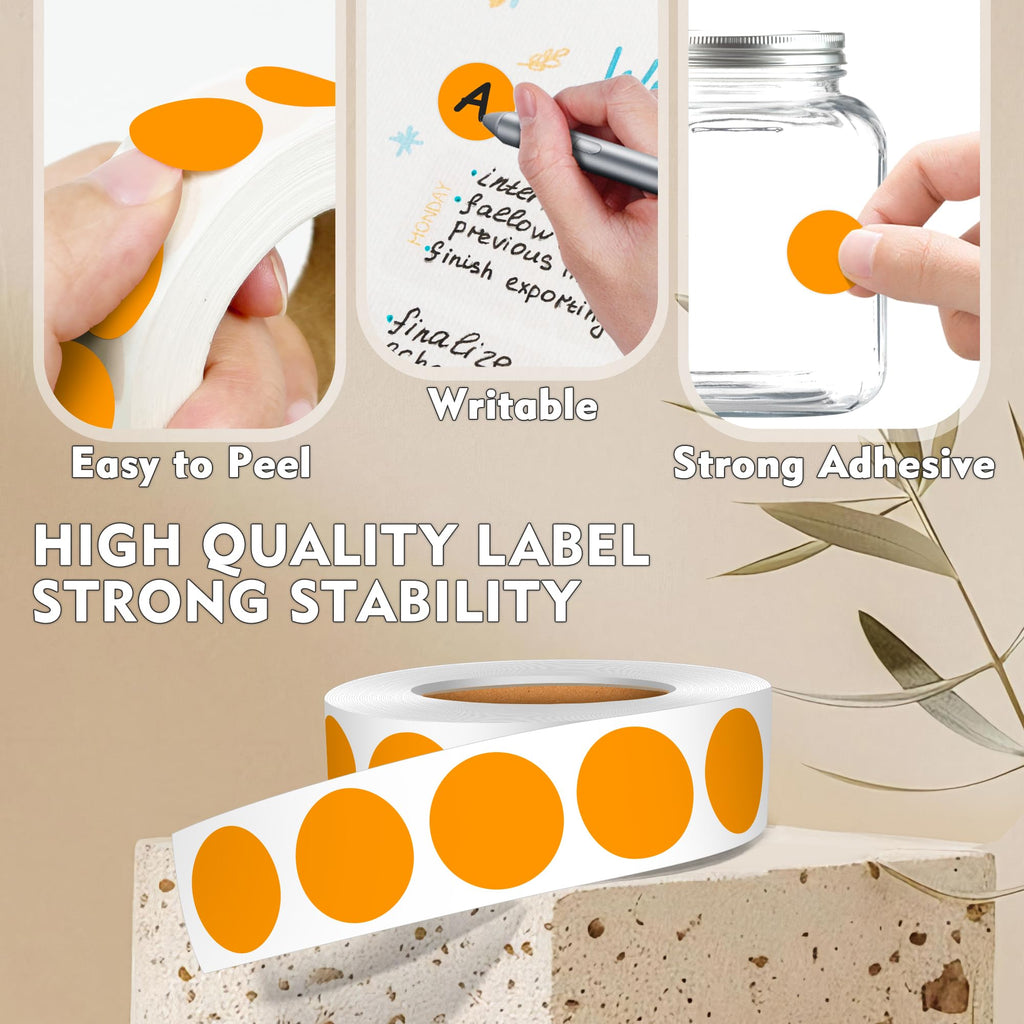 3/4" Dot Stickers Round Sticker, 4 Rolls 4000PCS Circle Stickers