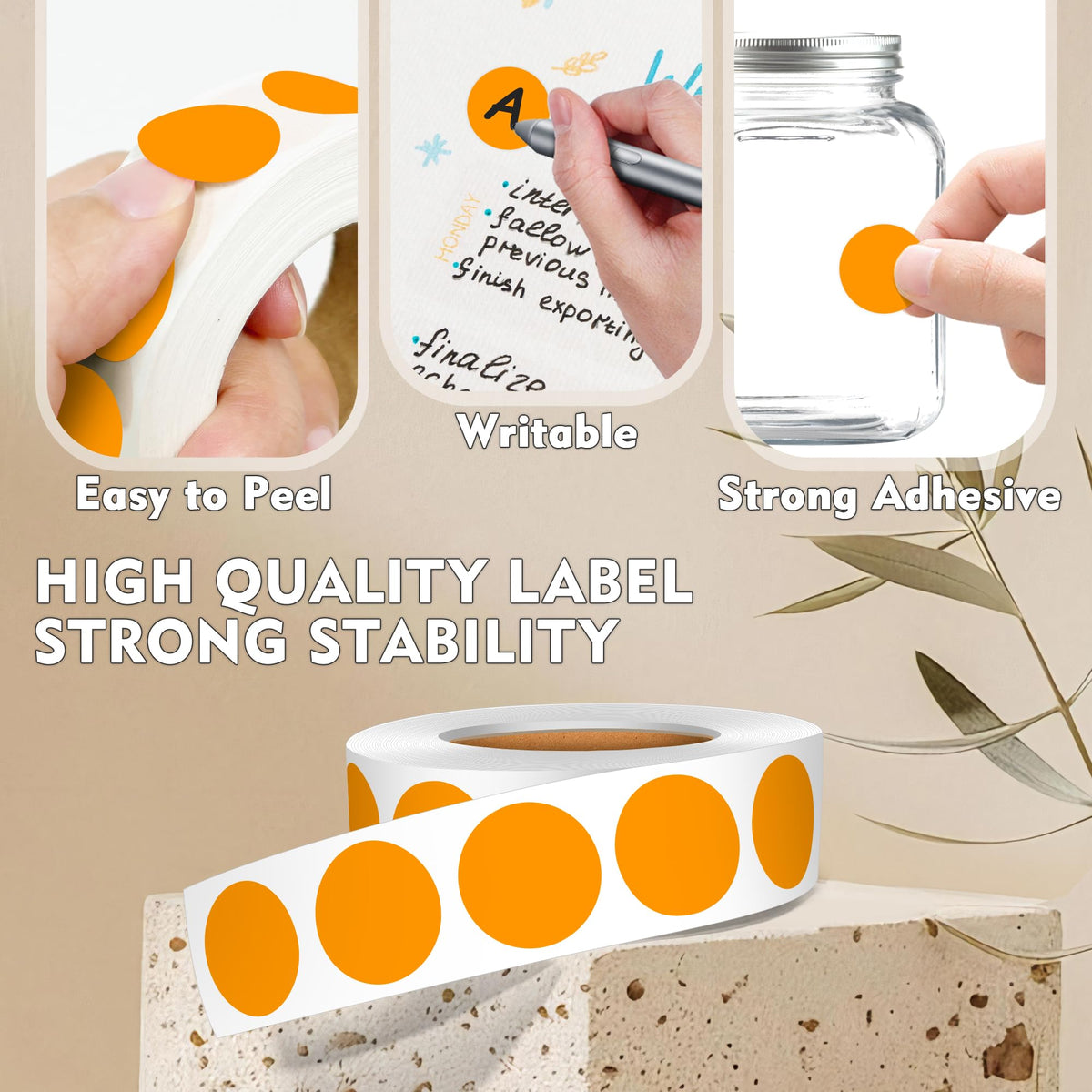 3/4" Dot Stickers Round Sticker, 4 Rolls 4000PCS Circle Stickers