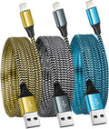 for iPhone Charger 3 Pack 6FT USB Lightning Cable MFi Certified Fast Charging Nylon Braided for iPhone Charger Cord
