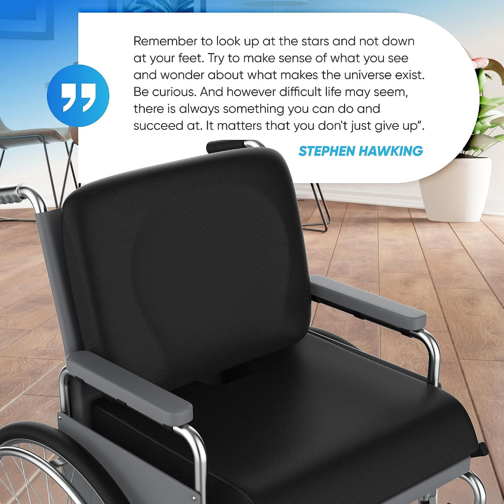 Wheelchair Cushion for Pressure Relief - (2-Piece Set) 18”x16” Anti-Slip Wheelchair Seat Cushions for Adults, Seniors