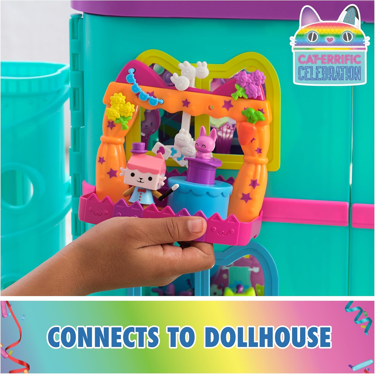 Baby Box Talent Show Balcony Playset, 8-Pcs with Toy Figures, Doll House Accessories & Sensory Play, Kids Toys for