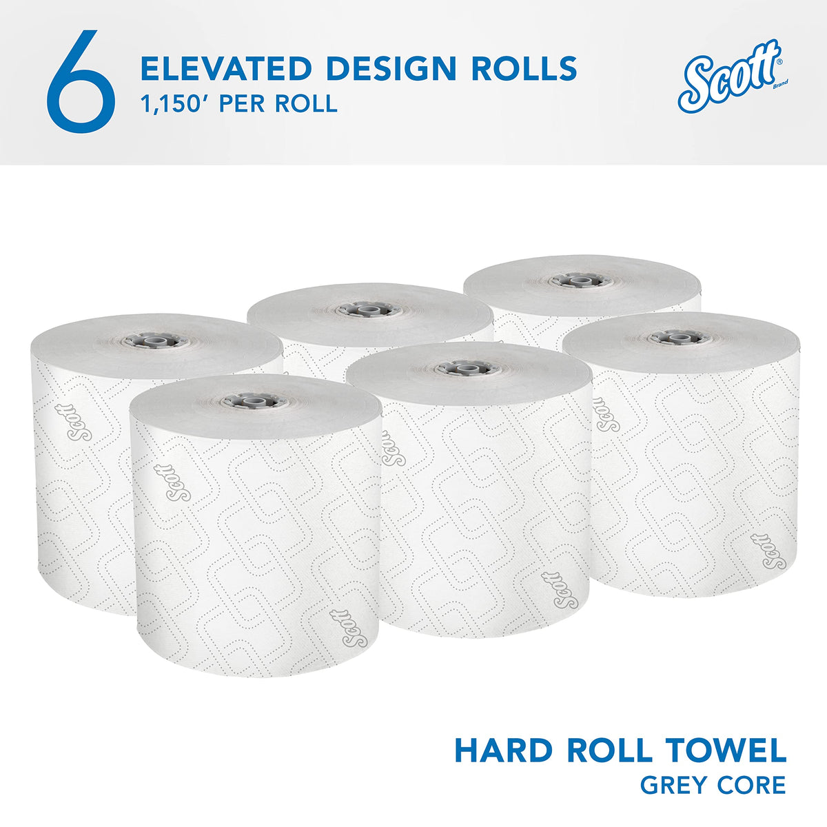 Professional Hard Roll Paper Towels, Bulk, 6 Rolls x 1150' (25703)