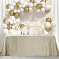 50x80 inch Rectangular Sequin Tablecloth Champagne, Glitter Tablecloth for Bridal Shower Decorations, Birthday