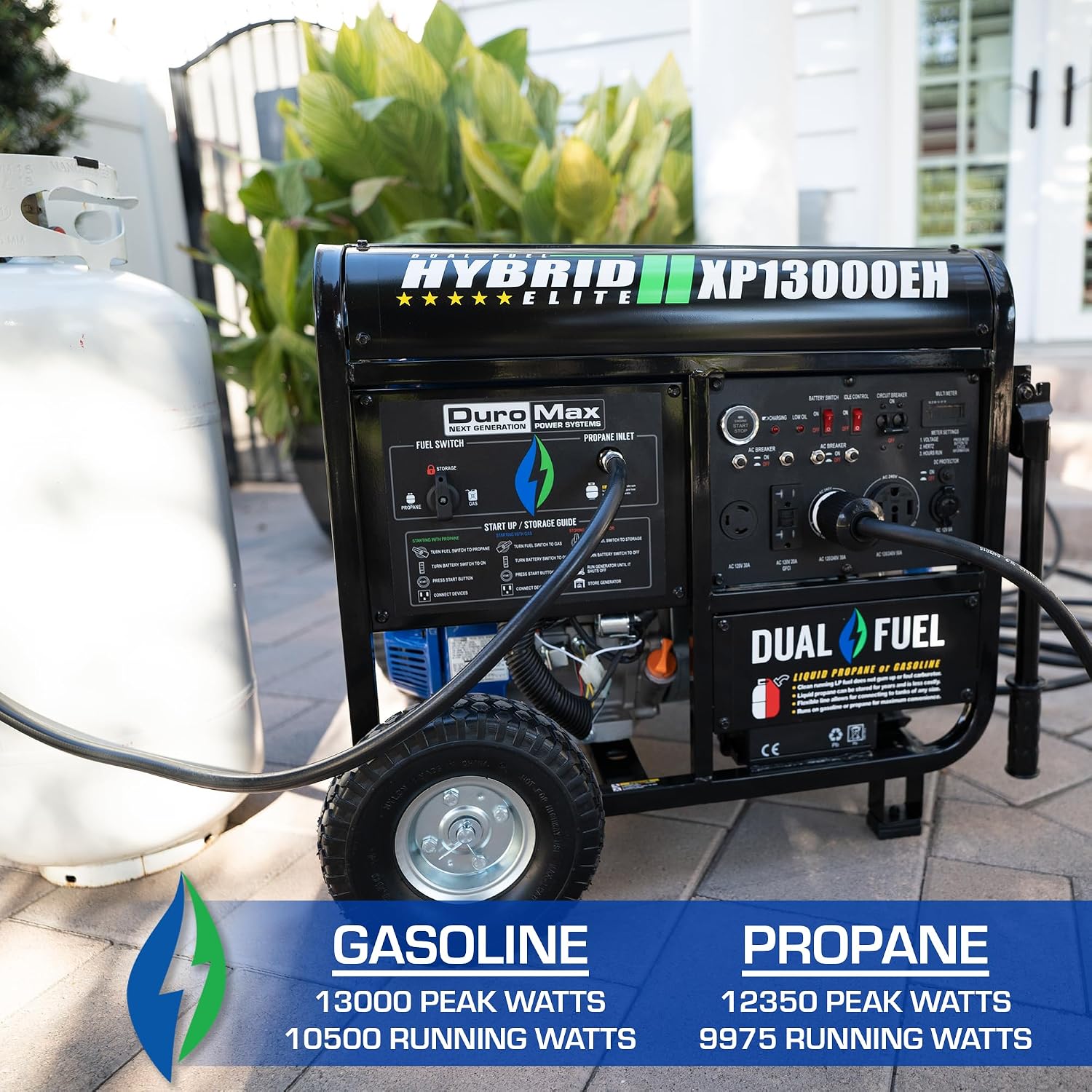 XP13000EH 13,000-Watt Dual Fuel Portable Generator - Gas & Propane, Electric Start, Whole Home Backup Power, Transfer