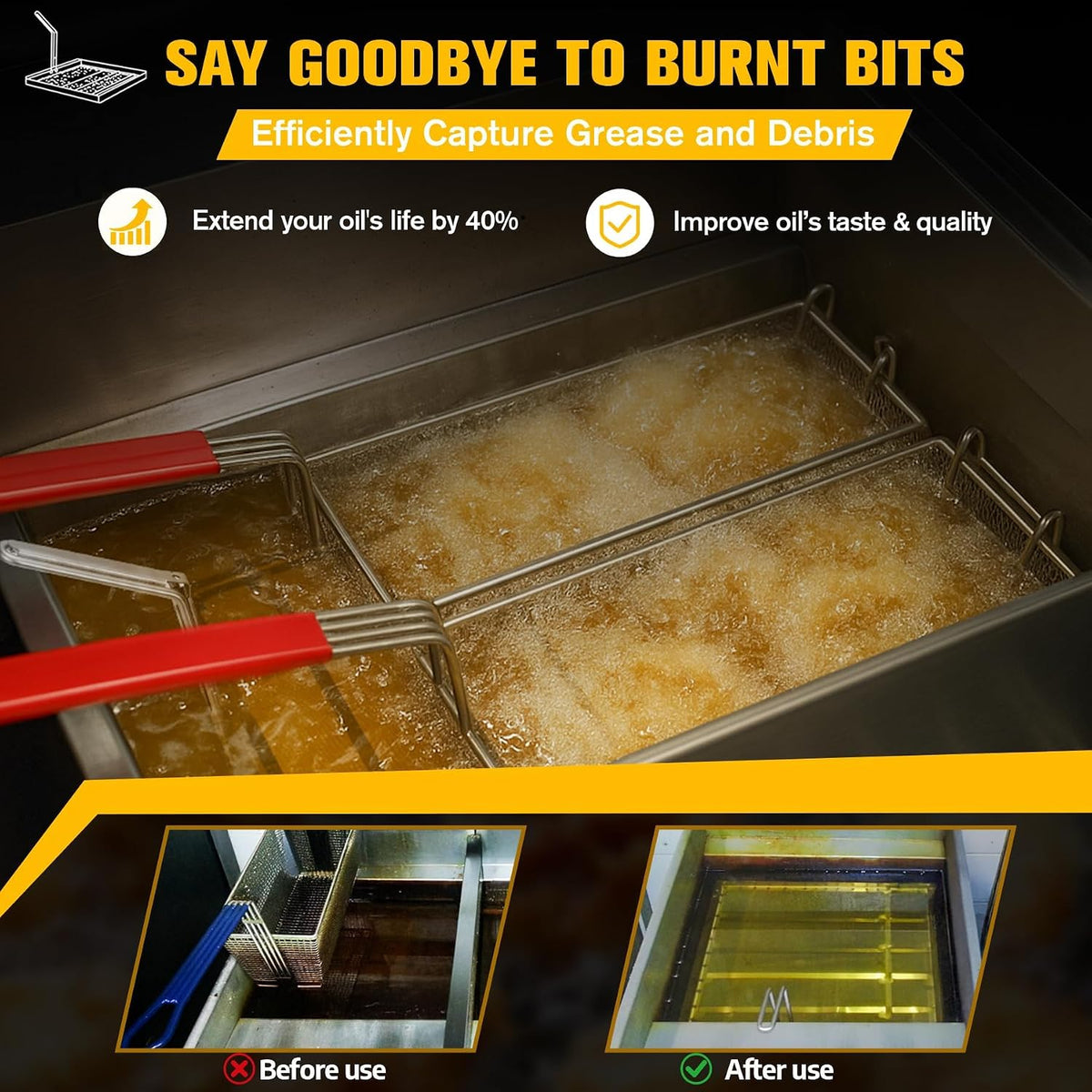 AF45 Commercial Deep Fryer Filter Screen 13.75" x 13.75" with Thermometer