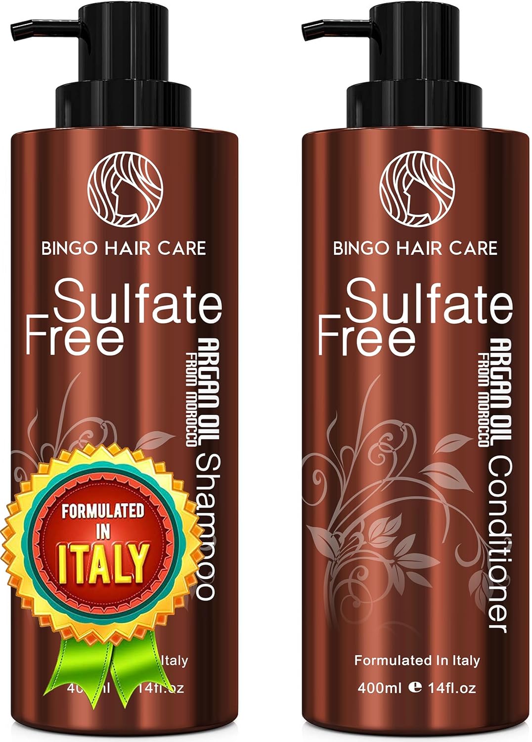 Moroccan Argan Oil Shampoo and Conditioner Set - Sulfate Free, Anti Frizz Hydrating Care for Women - Deep