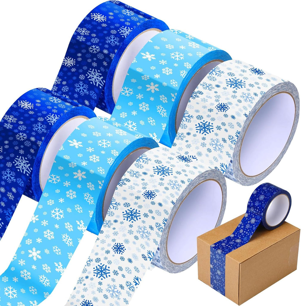 6 Rolls 50 Yard Decorative Packaging Tape, Snowflake