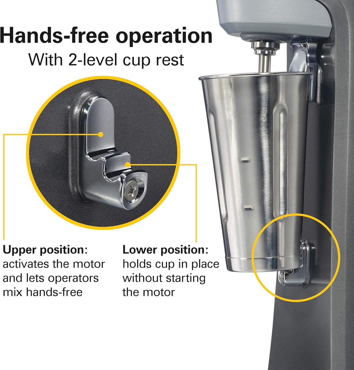 HMD200R Single-Spindle Drink Mixer, 3 Speed Universal Motor, Hands-Free Operation, NSF Certified