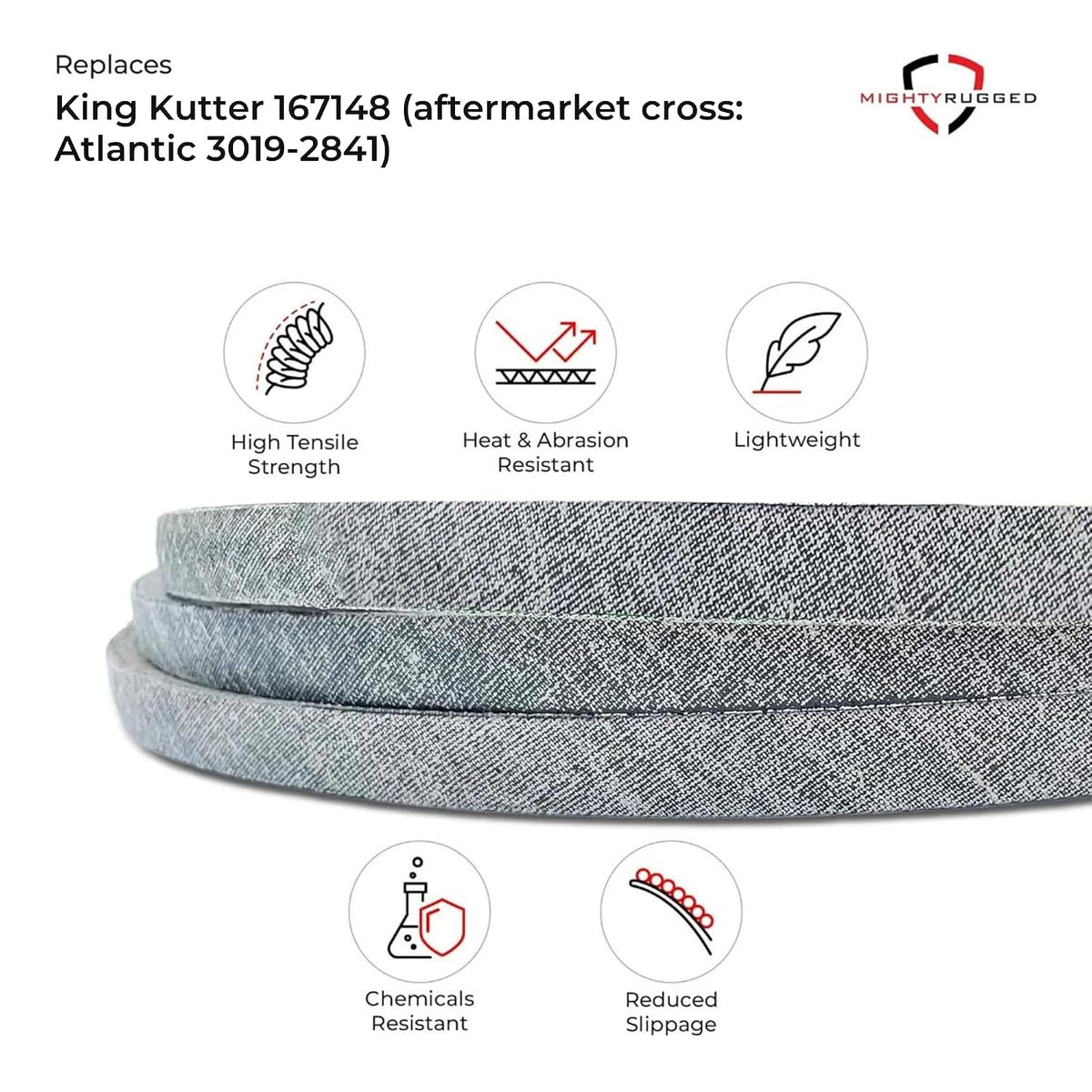 MightyRugged 167148 Belt for King Kutter RFM-72 6 ft Finish Mower