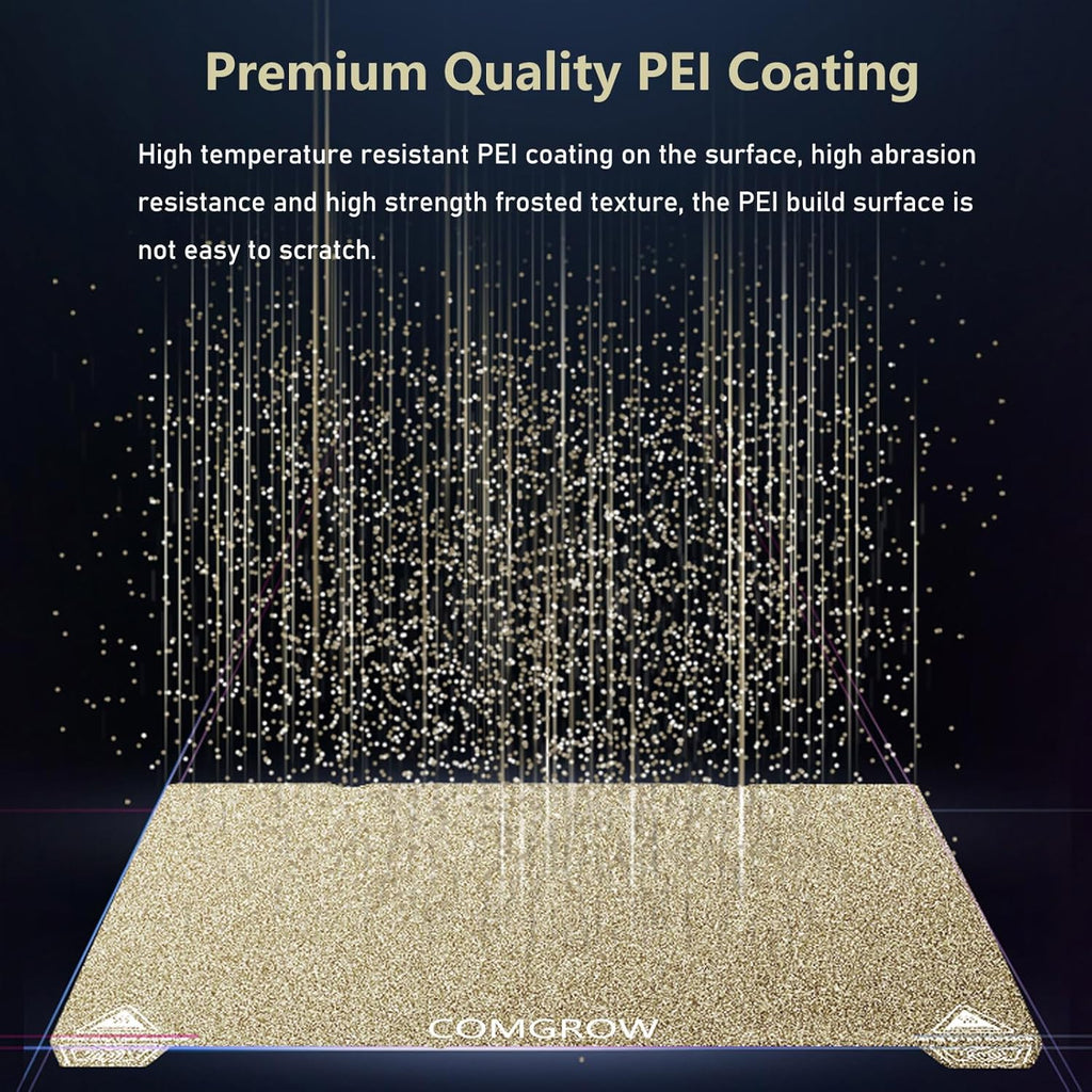 Ender 3 V3 KE PEI Spring Steel 235x235mm, Texture PEI Sheet | Magnetic Flexible Heated Bed, Ender 3 V3 SE Build Plate