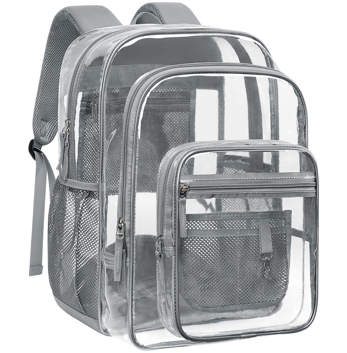 Clear Backpack for School - 18 Inch Extra Large Clear Bookbag, Gray