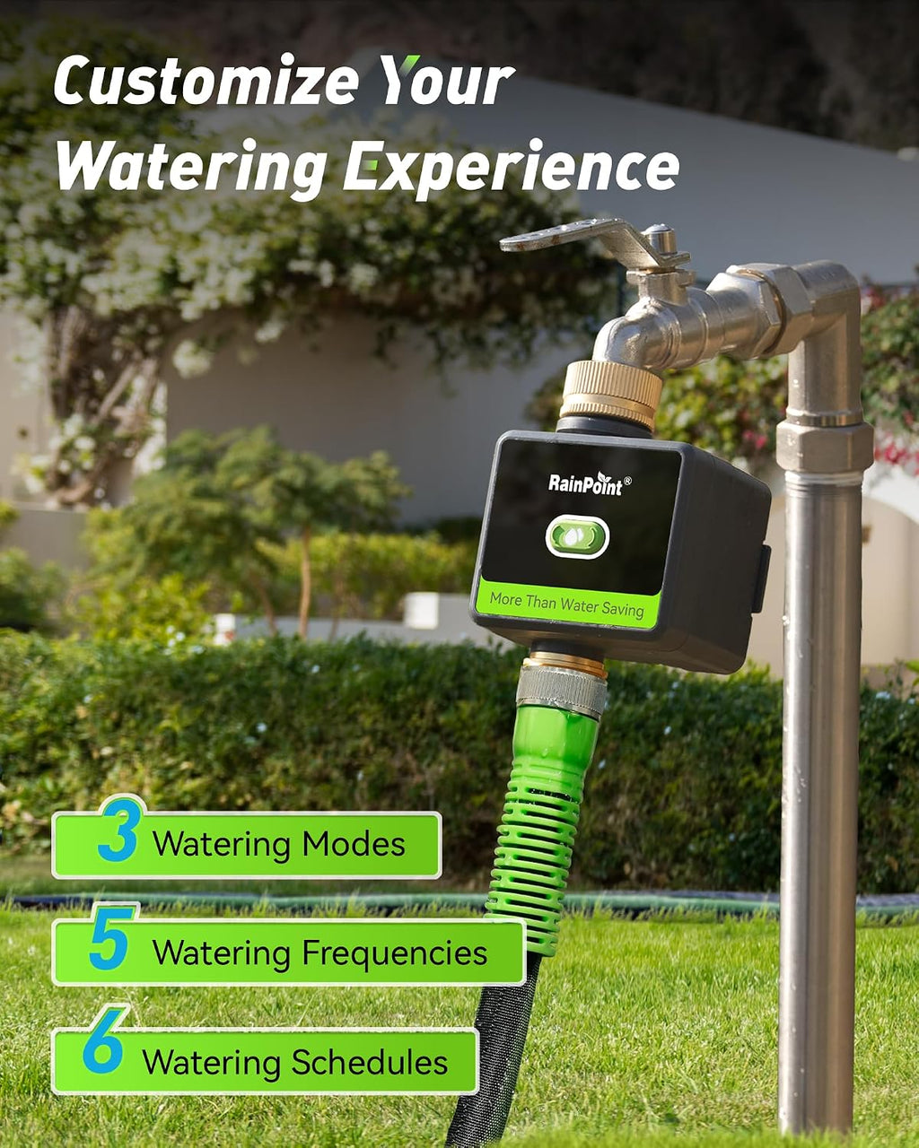WiFi Water Hose Timer with Brass Inlet&Outlet, Smart Sprinkler Timer for Watering with Gateway, WiFi Watering System