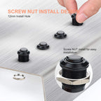 APIELE 12mm Momentary Push Button Switch Pre-Wired 150mm High Round Head (Black Aluminum, Red)