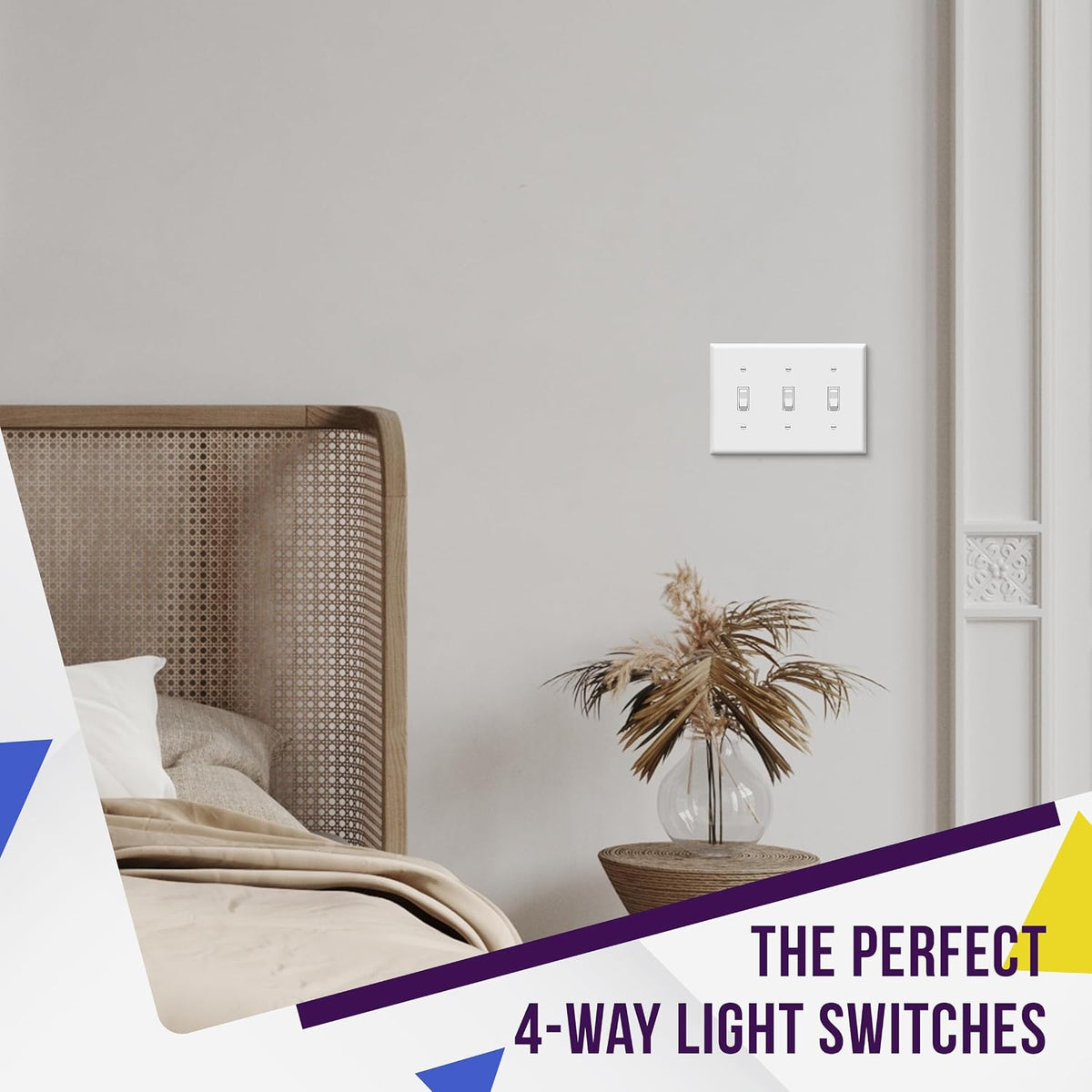 ENERLITES 4-Way Toggle Light Switch, 15 Amp Wall Switch, 1 Pack, White