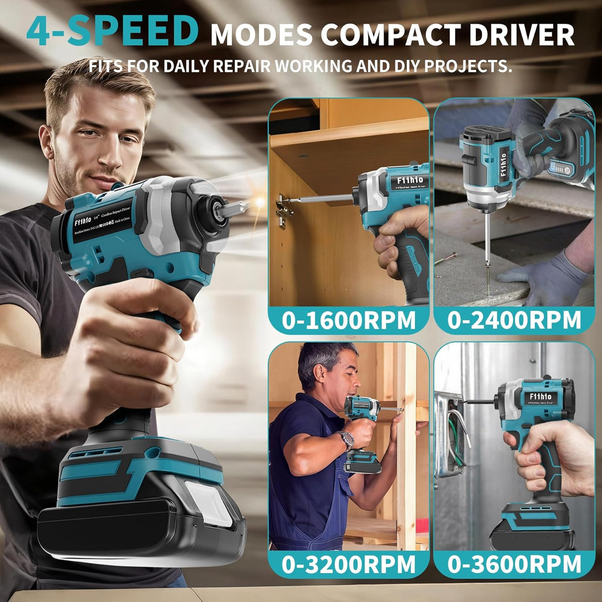 Cordless Impact Driver Compatible with Makita 18V Battery(Tool Only)
