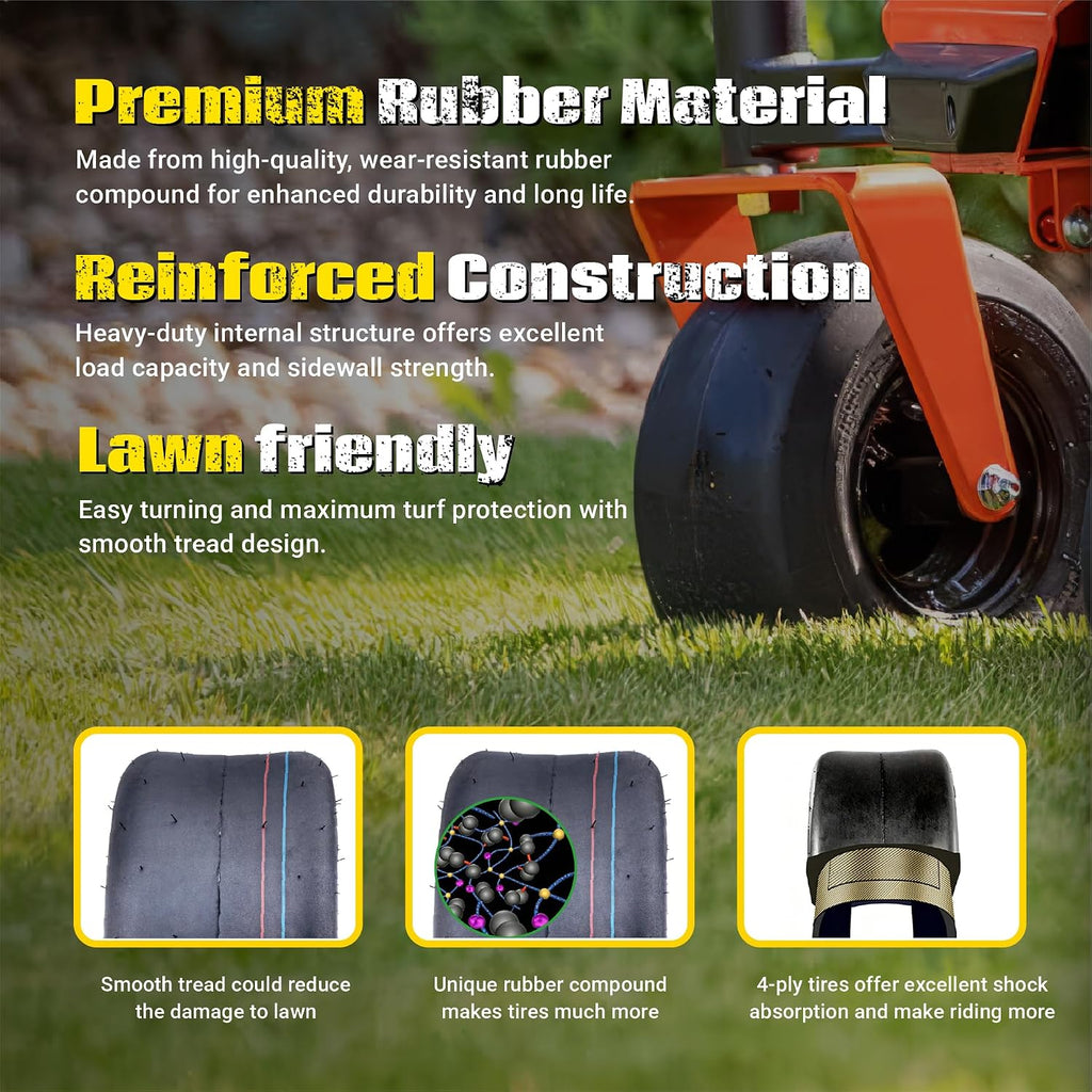 (2 Pack) 13x6.50-6 Lawn Mower Tires Tubeless, Replacement 13x6.5-6 Zero Turn Tires Garden Riding Tractor Lawnmower