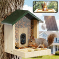 Wooden Squirrel Feeder with Camera, Solar-Powered, 2K HD+ Video
