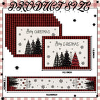 7 Pcs Christmas Table Runner and Placemats Set, Serve 6