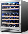 24 Inch Dual Zone Wine Fridge with 52 Bottle, Left-Hinged
