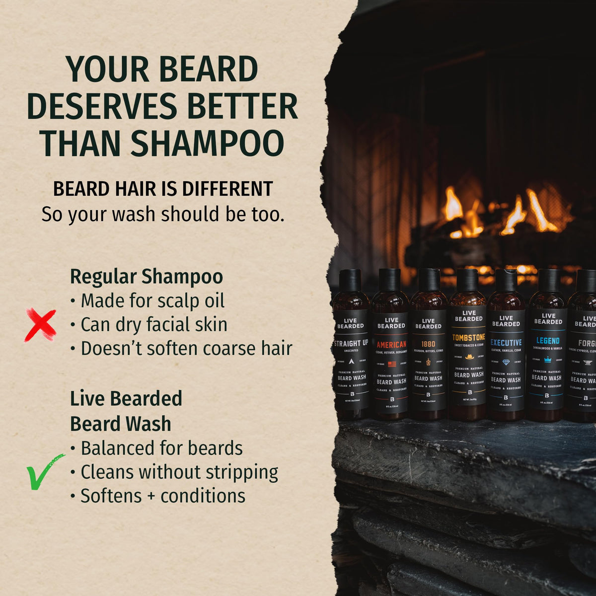 Water Based Beard Wash, Executive Scent, 8 fl oz