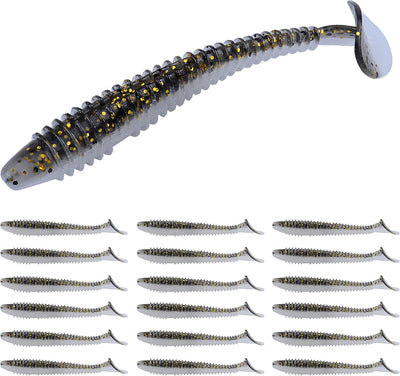 Swimbaits Paddle 10/20/30/40PCS, 5/4/3/2 Inchs Paddle Tail, Soft Lure for Trout Crappie Bass, Durable Plastic Bait
