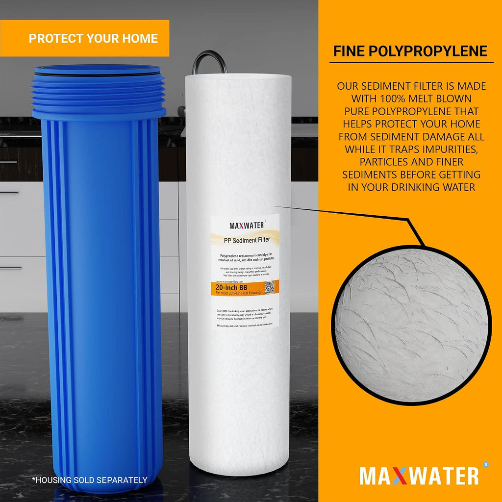 Max Water 5 Micron 20 x 4.5 Sediment Filter 20 inch Replacement Cartridge