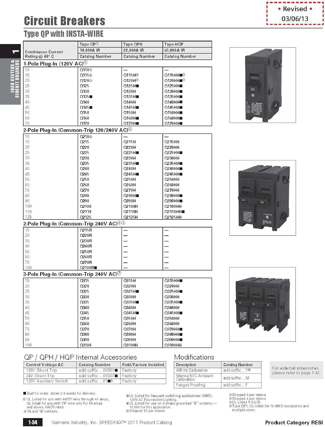 SIEMENS, 50 Amp, Double Pole, Circuit Breaker