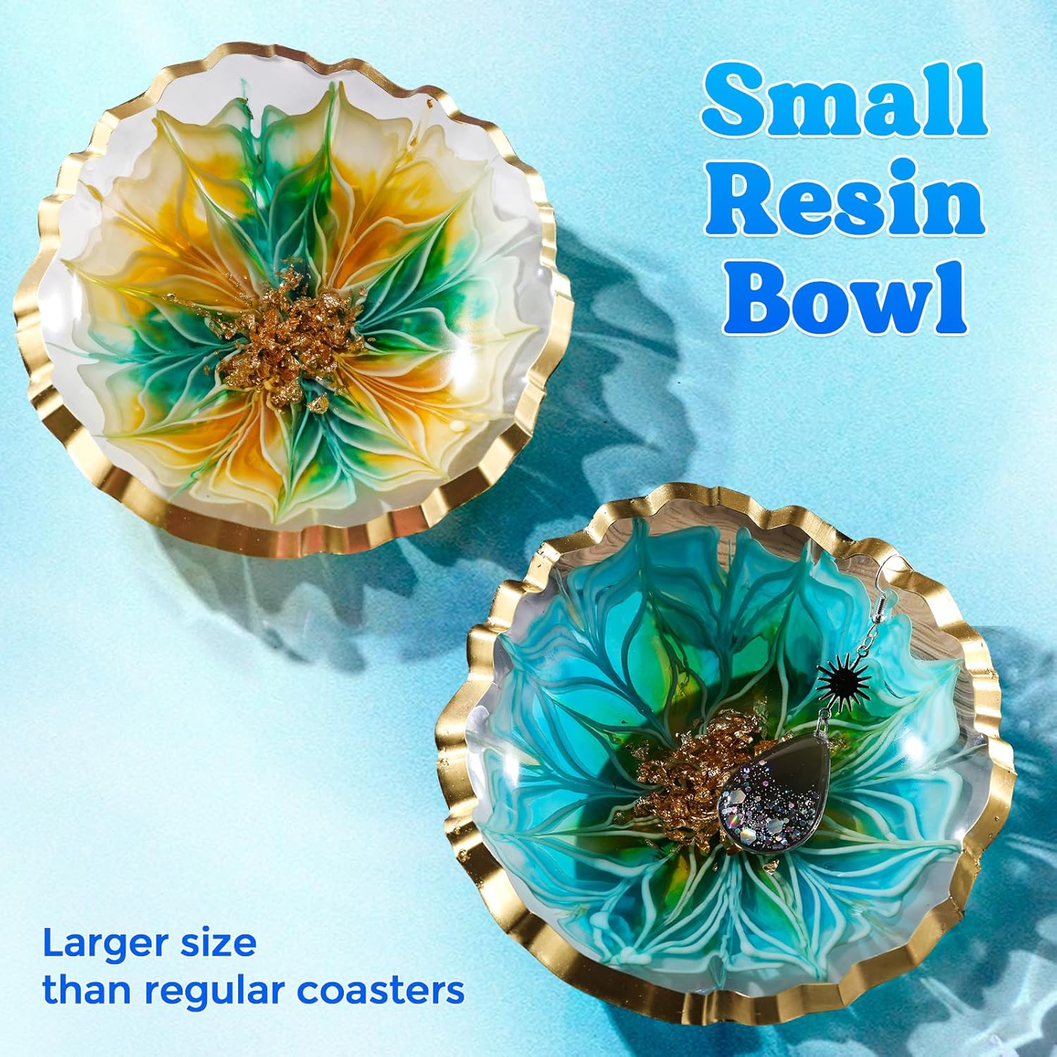 4Pcs Resin Coaster Molds, Druzy Geode Agate Silicone Coaster Molds for Epoxy Resin, 5Inches Large Mould for DIY Art