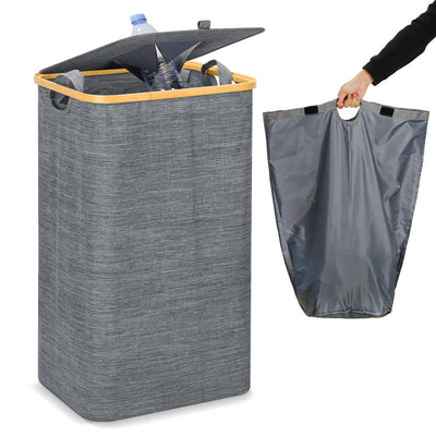100L Recycling Bin for Kitchen Indoor Home, Large Capacity 26 Gallon Recycle Bin with Lid Removeable Reusable Inner