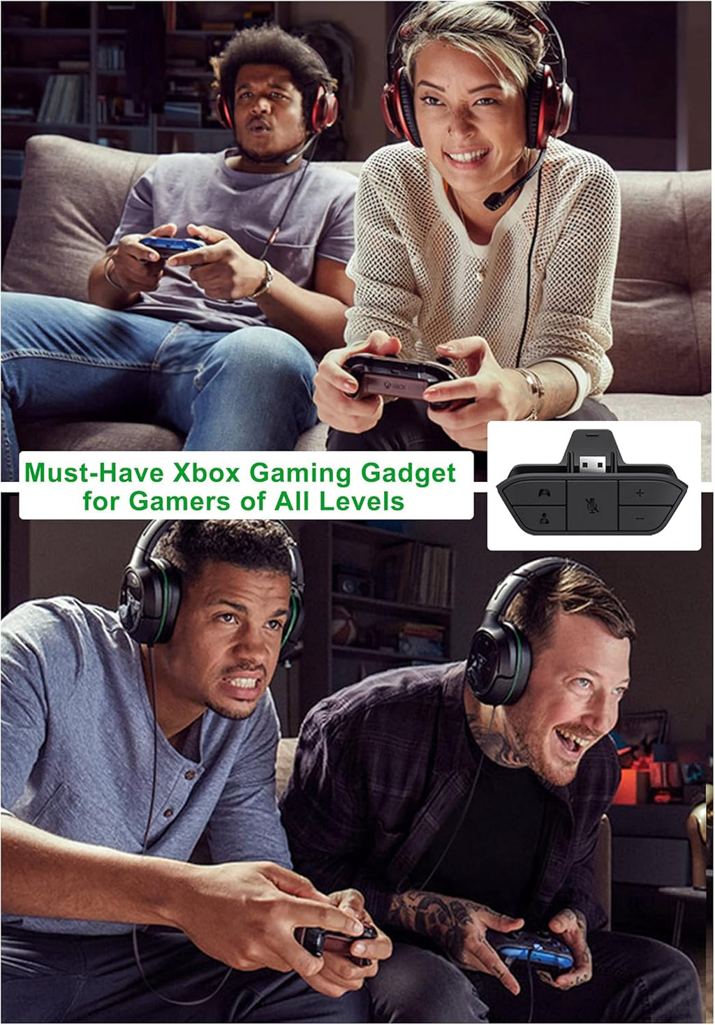 Stereo Headset Adapter for Xbox One & Xbox Series X|S Controller - Adjust Audio Balance (Game Sound & Voice Chat)