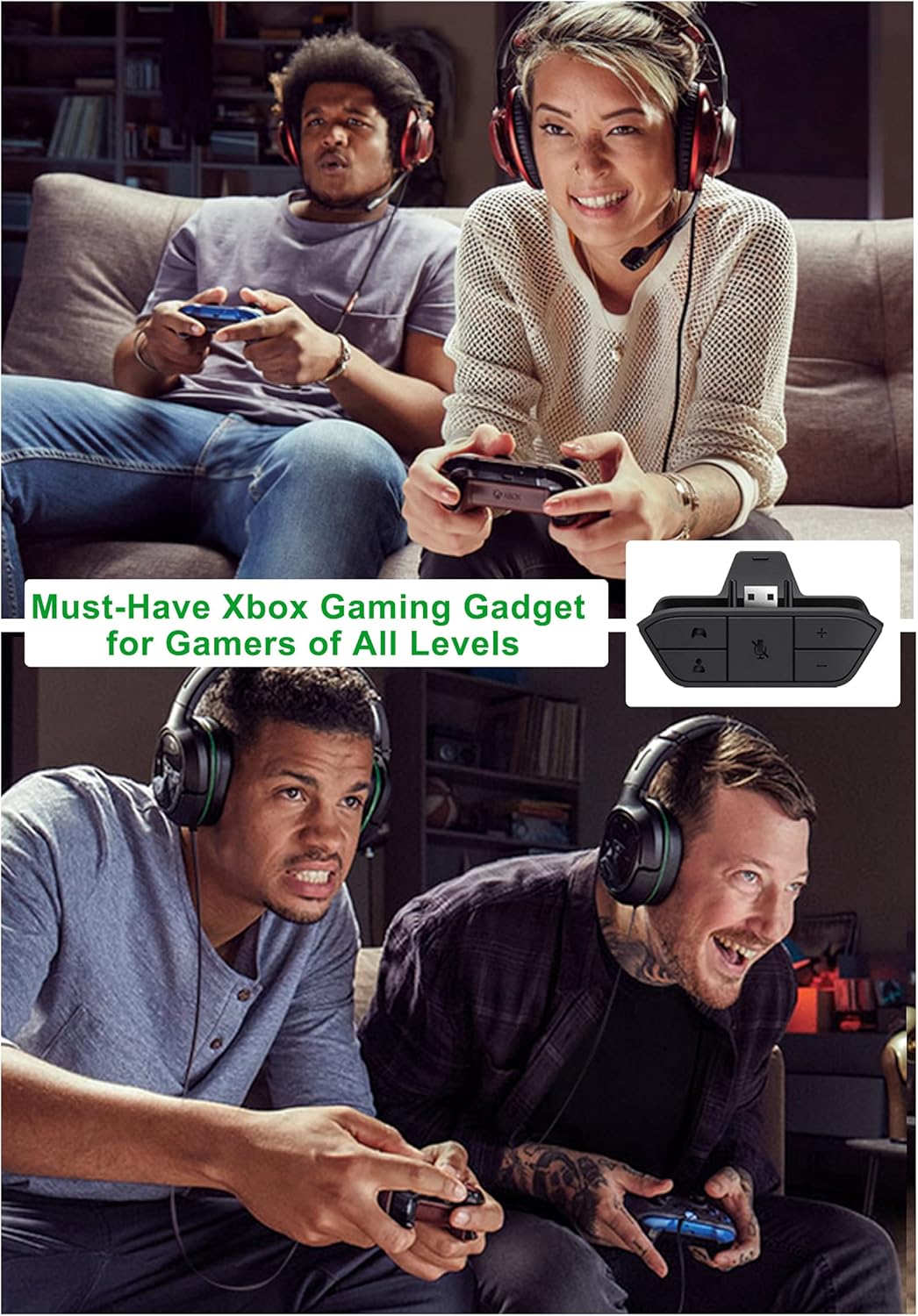 Stereo Headset Adapter for Xbox One & Xbox Series X|S Controller - Adjust Audio Balance (Game Sound & Voice Chat)