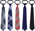 5pcs Boy's Necktie Pre-tied Adjustable Neck Strap Tie for Wedding Graduation School Cosplay Uniforms