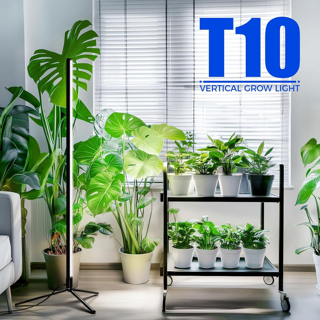 T10 Vertical Grow Light, 4FT 42W, 5000K Full Spectrum, High PPFD | Grow Lights for Indoor Plants, Standing Side