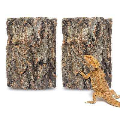2 Pcs Natural Cork Bark, Reptile Cork Bark 5.9x7.9 Inches, Cork Bark Climbing Mat for Reptiles Turtle Dragon Lizard
